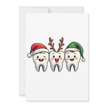 dentist dental christmas santa floss xmas tree invitation