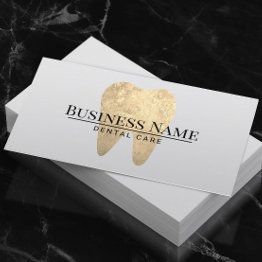 Small Dentist Modern Gold Tooth Dental Office Appointment Invitations Front View