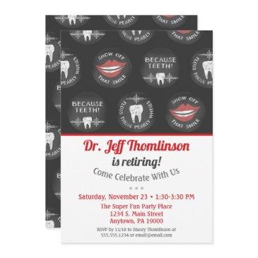 dentist retirement invitation chalkboard dental