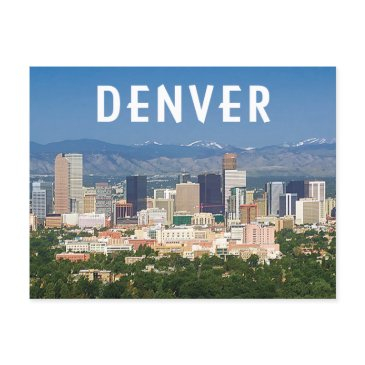 denver colorado downtown skyline and mountains postinvitations