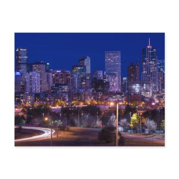 denver skyline at night - colorado postinvitations