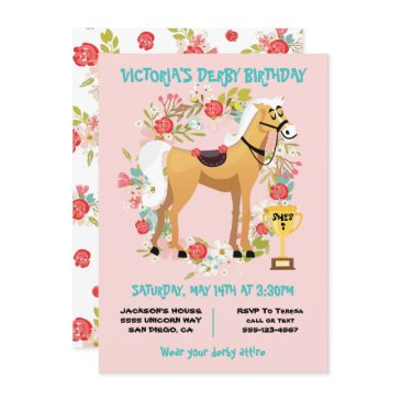 derby horse racing birthday party invitation