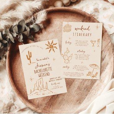 desert bachelorette weekend invitation itinerary