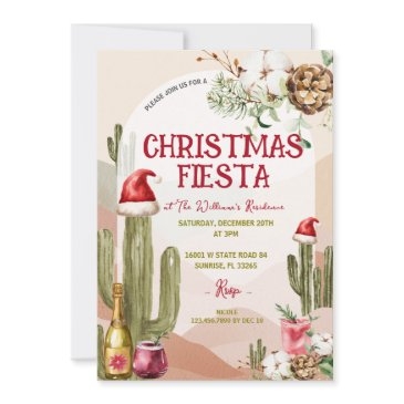 desert cactus holiday cocktail christmas fiesta invitation