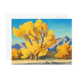 Small Desert Cottonwoods, Arizona By Maynard Dixon Invitation Postinvitations Front View