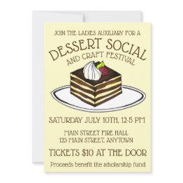 Small Dessert Social Bake Sale Tiramisu Italian Food Invitation Front View