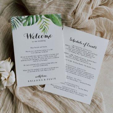 destination tropical green wedding welcome letter