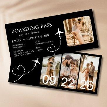 destination wedding boarding pass plane ticket