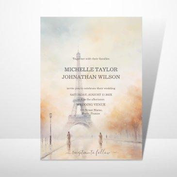 destination wedding paris eiffel tower france invitation