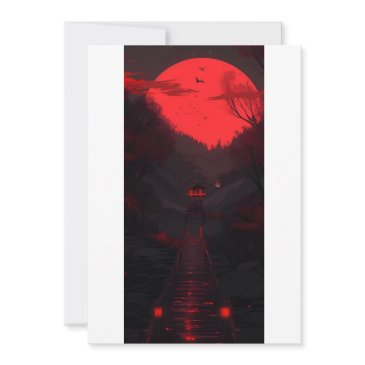 destroyed wooden bridge invitation