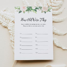 Small Devon How Old Were They Photo Bridal Shower Game Invitation Front View