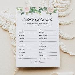 Small Devon Word Scramble Bridal Shower Game Invitations Front View