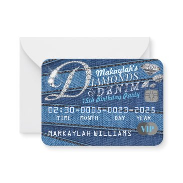 diamond & denim party invitations