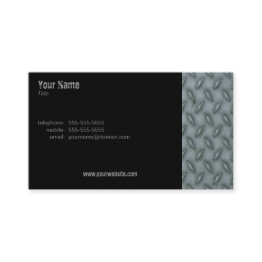 Small Diamond Plate Steel Business Invitations Front View