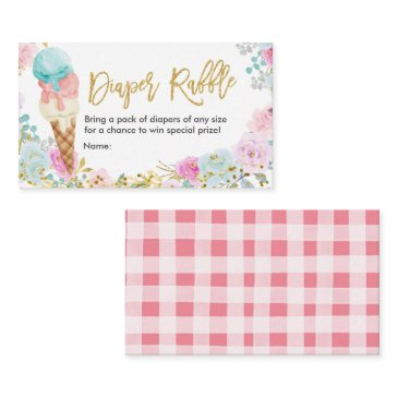 diaper raffle ice cream pastel enclosure invitations