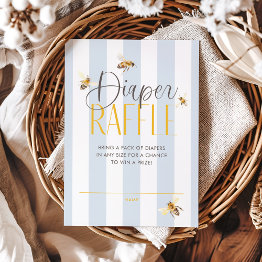 Small Diaper Raffle Mommy To Bee Neutral Baby Shower Enclosure Invitations Front View