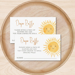 Small Diaper Raffle Sunshine Baby Shower Enclosure Invitations Front View