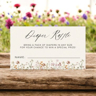 diaper raffle wildflower terracotta baby shower enclosure invitations