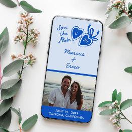 Small Digital Heart Locket Custom Photo Save The Date Front View