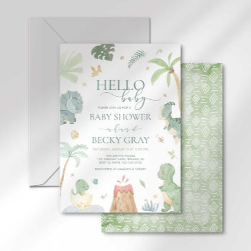 dinosaur baby shower invitation