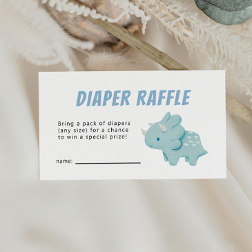 dinosaur boy baby shower diaper raffle ticket enclosure invitations