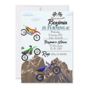 dirt bike/ motorcycle birthday party invitation