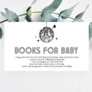 disco ball 'disco baby' baby shower books for baby enclosure invitations