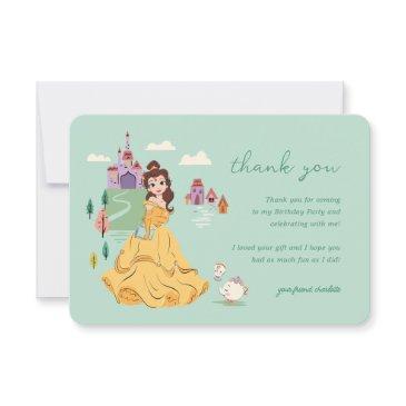disney belle sleepover girls birthday thank you invitation