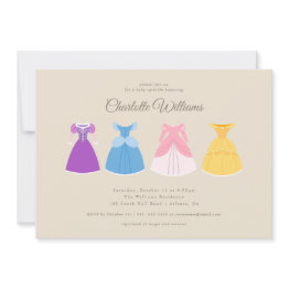Small Disney Princess Dresses | Girl Baby Sprinkle Invitation Front View