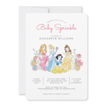 disney princess floral | girl baby sprinkle invitation