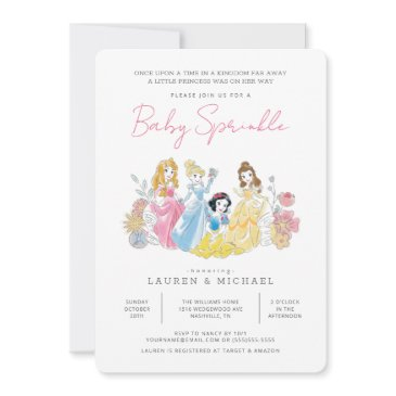 disney princess floral | girl baby sprinkle invitation