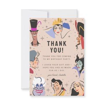 disney villains birthday - pink thank you