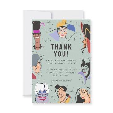 disney villains birthday - sage green thank you