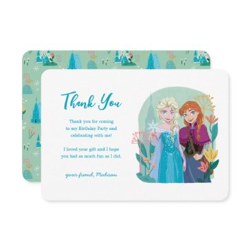 disney's anna & elsa frozen floral thank you invitation