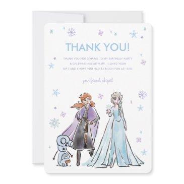 disney's frozen girls snowflake birthday thank you invitations