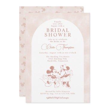 disney's mickey & minnie mouse pink bridal shower invitation