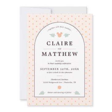 disney's mickey mouse love is in bloom wedding invitation