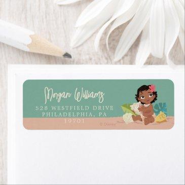 disney's moana baby shower label