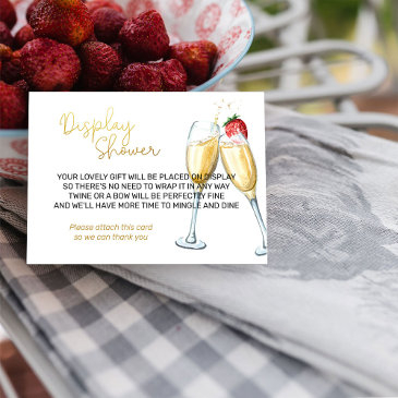display shower strawberries and champagne enclosure invitations
