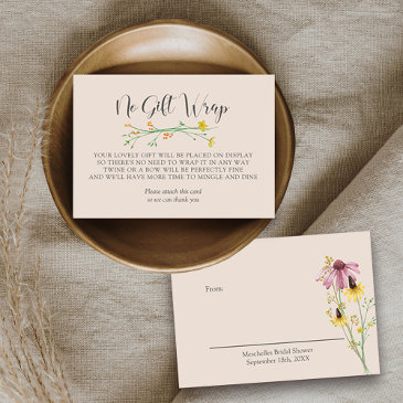 display shower wildflower charm no gift wrap enclosure invitations