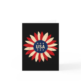 Small Distressed Patriotic Sunflower Usa Flag 4th Of Jul Invitations Front View
