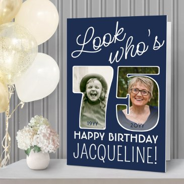 diy colors • look who's 75 giant 2 photo birthday invitations