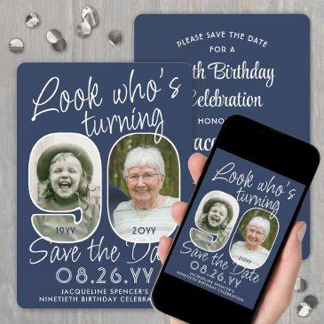 diy colors • look who's 90 birthday party 2 photo save the date