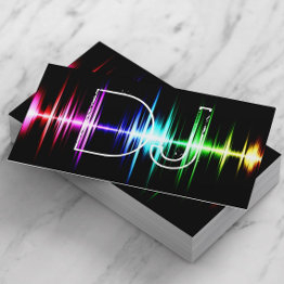 Small Dj Music Beats Modern Business Invitations Front View