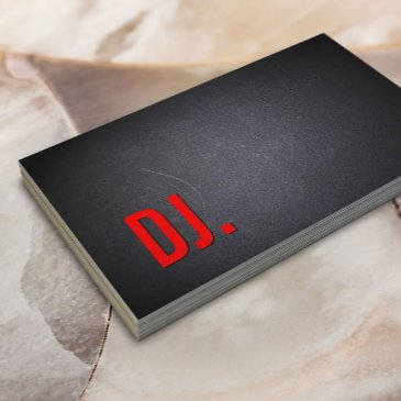 dj red bold text elegant dark minimalist business invitations