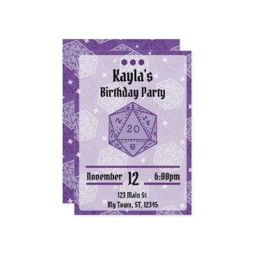dnd birthday party dnd d20 dice invitation