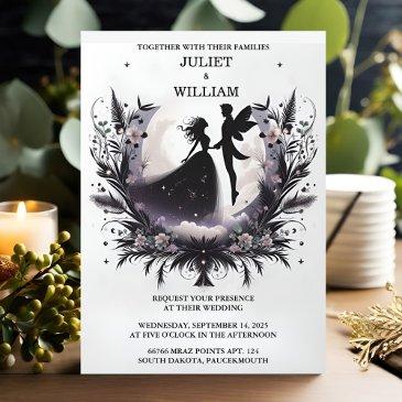 do witch magical dream mystical stars moon wedding invitation
