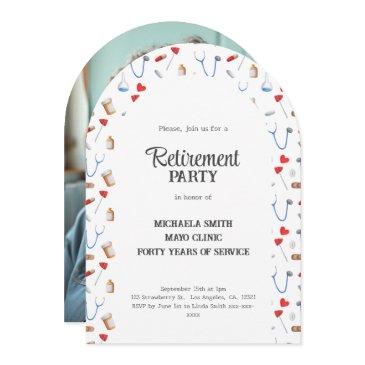 doctor nurse retirement photo arch invitation