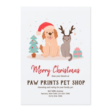 dog and cat christmas invitations