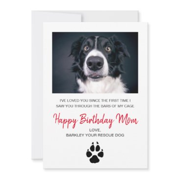 dog photo happy birthday mom invitations from rescue dog